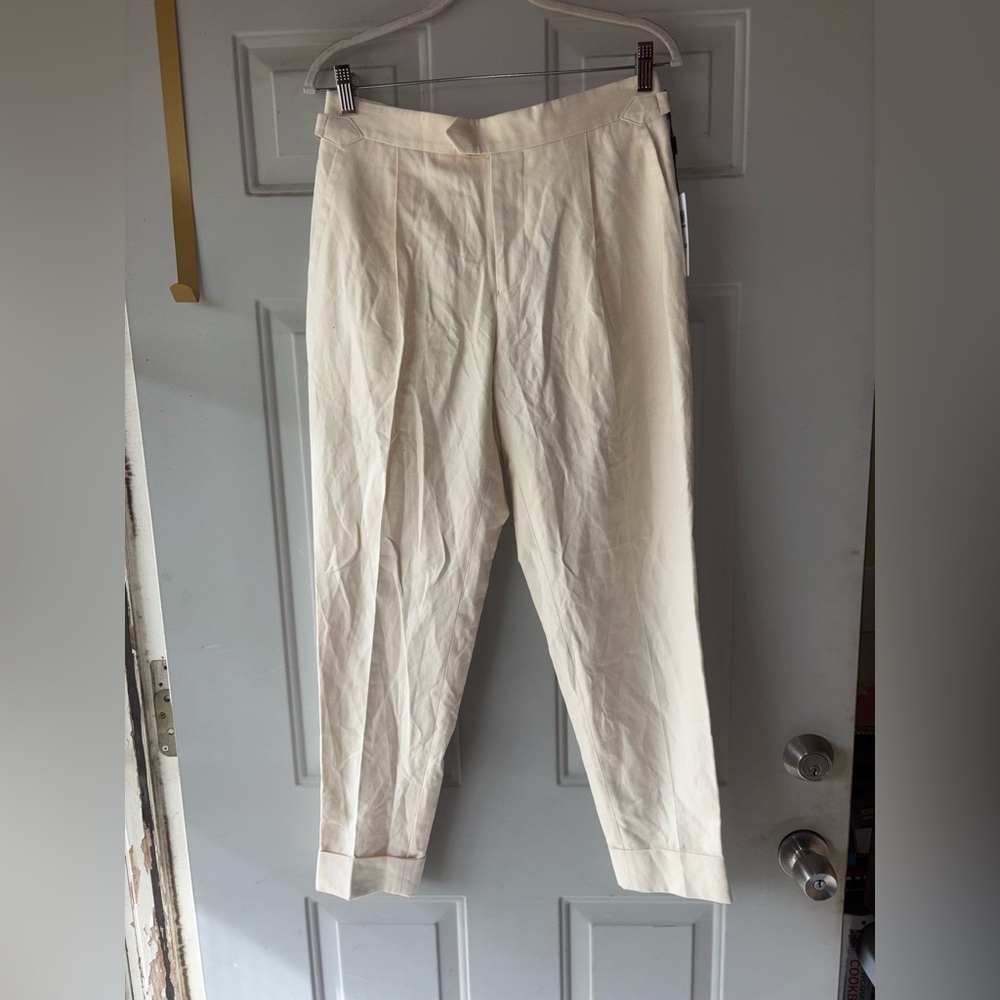 Reiss ecru herringbone pants size 30